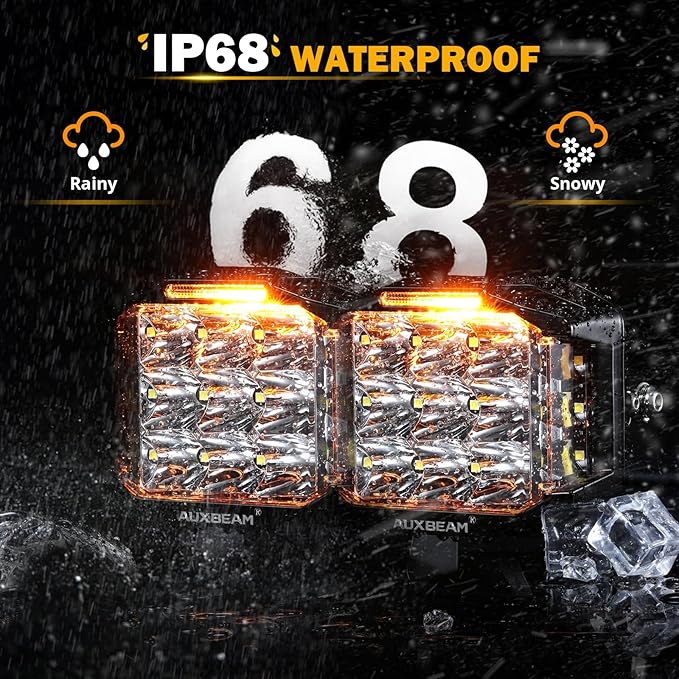 Auxbeam 5" 168W LED Cube Pods Offroad Driving Light - Image 8