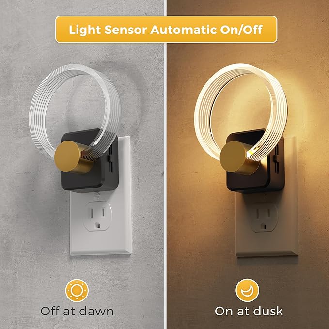 L LOHAS LED Night Lights Plug into Wall, 2 Pack Plug in Night Lights - Image 2