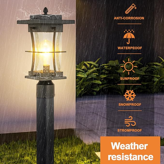 Dusk to Dawn Outdoor Post Light Fixture Waterproof Pole Mount Light - Image 5