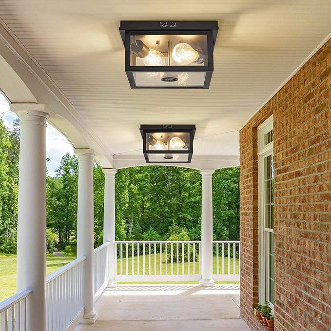 Adjustable Motion Sensor Ceiling Light Fixture Outdoor Modern Design of Squares - Image 6