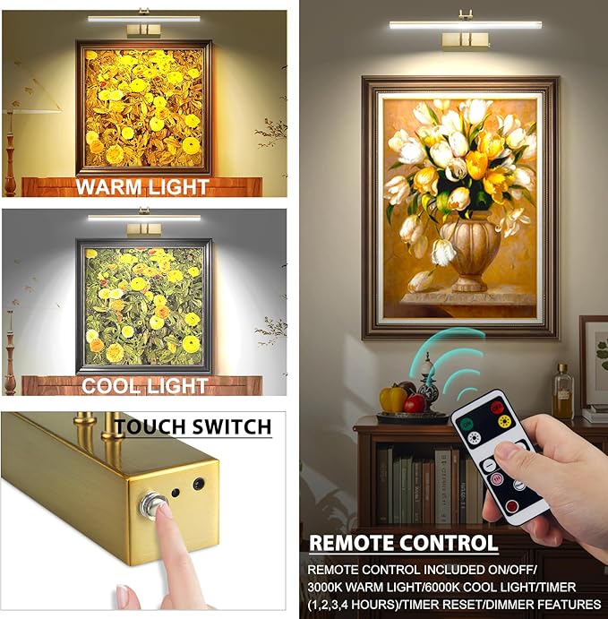 Picture Light, Picture Lights for Wall Cordless, Battery Wall Lights for - Image 5