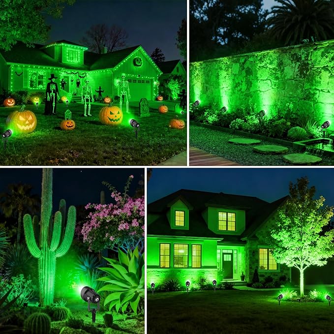 Christmas Green Landscape Spotlights, 14 LED Landscape Lighting - Image 7
