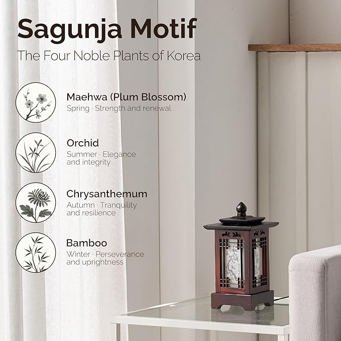 Antique Alive Traditional Korean Wood Lamp | Handmade Asian Oriental Table - Image 4
