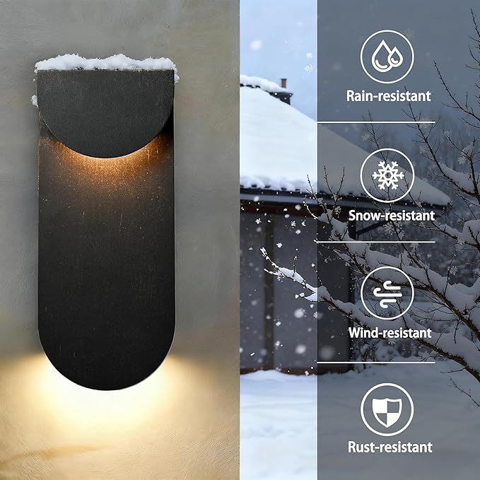 Alighting Modern Outdoor Wall Light 1 Pack, Dual LED Downward Wall Sconce 10W - Image 6