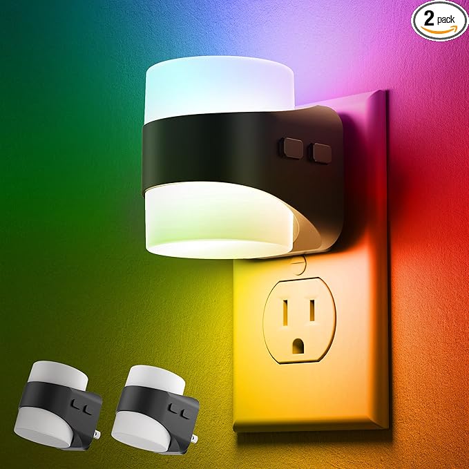 L LOHAS LED Colored Night Lights Plug into Wall, 3 Brightness Level, 1W Low by LLOHASLED