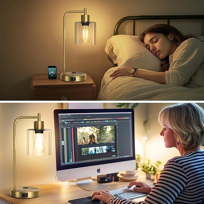 QiMH Set of 2 Industrial Touch Control Table Lamps - Image 7