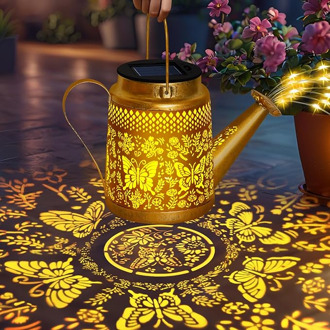 Christmas Gifts Solar Watering Can Lights Outdoor Garden Decor, Large Butterfly - Image 2