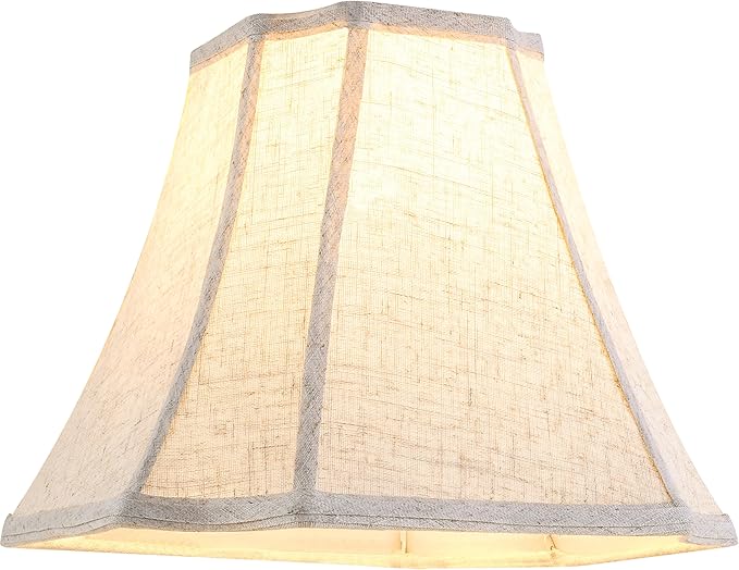 GO&SO Set of 2 Medium Lamp Shades Beige Oatmeal, Square Cut Comer Lamoshade - Image 7