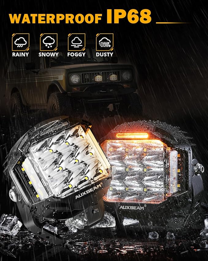 Auxbeam V-MAX Series 5 in LED Light Pods, 168W Offroad Side Shooter Round - Image 5