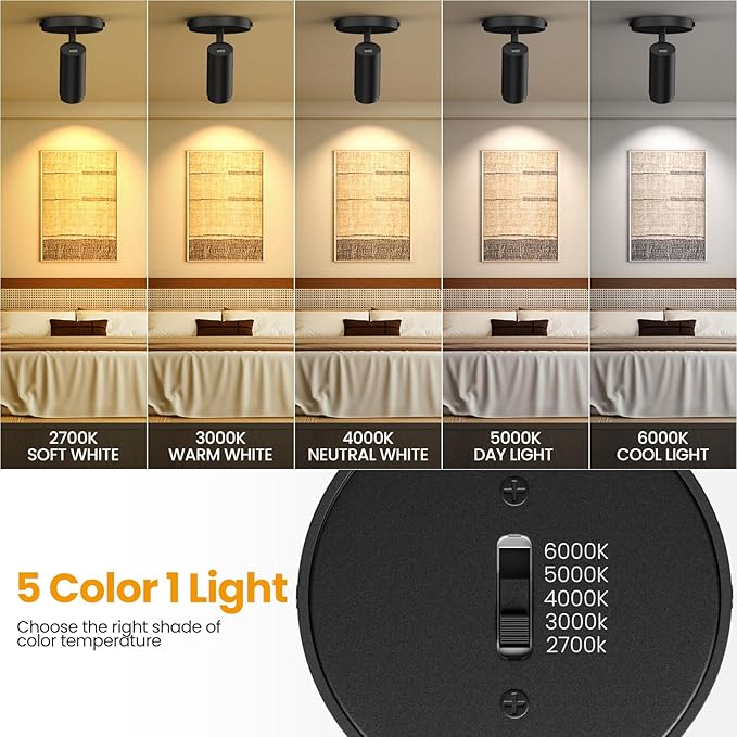 10W Zoomable 5-Color LED Ceiling Spotlight Directional Ceiling Light Indoor - Image 3