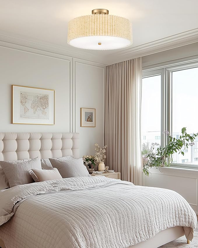 Semi Flush Mount Ceiling Lights, 4-Light 18" Gold Light Fixtures Ceiling Mount - Image 5