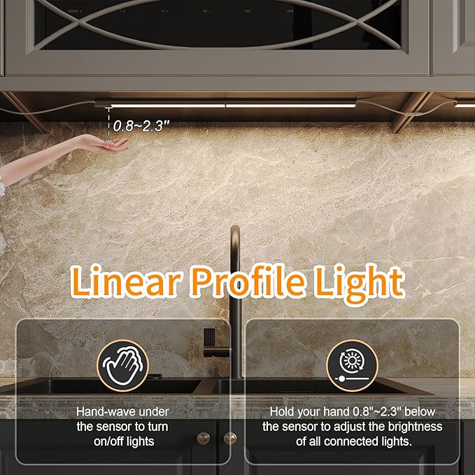 LUMILAND 3 Pcs 12-inch Led Under Cabinet Lighting Plug-in - Image 2