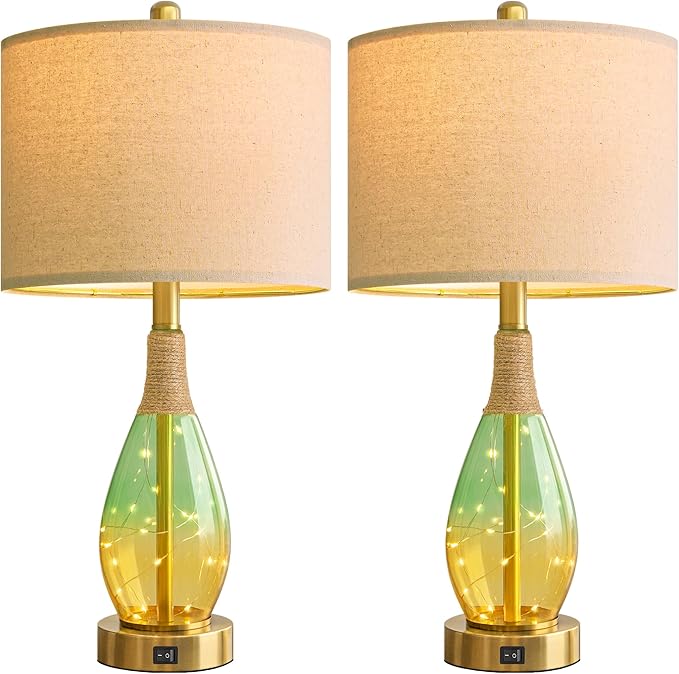 OYEARS 23" Table Lamps Set of 2, Farmhouse Lamps - Image 9