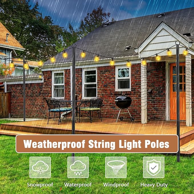 String Light Poles, Metal Poles - Image 5