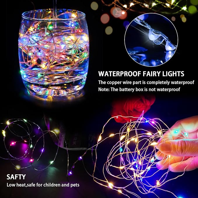 12 Pack Fairy Lights 7Ft 20 LED Twinkle String Lights 3 Modes Battery Operated - Image 4