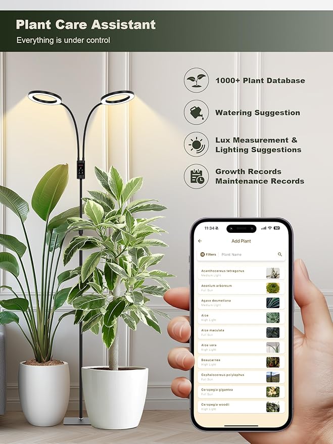 GLOWRIUM Smart Grow Lights for Indoor Plants, 48W Full Spectrum Plant Lights - Image 9