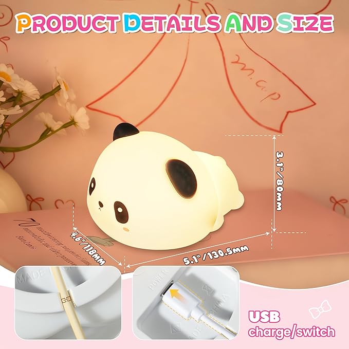 Night Light for Kids, Rechargeable Dimmable Silicone LED Nightlight - Image 7