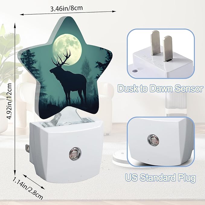 Night Light, Forest Deer Plug into Wall - Image 2