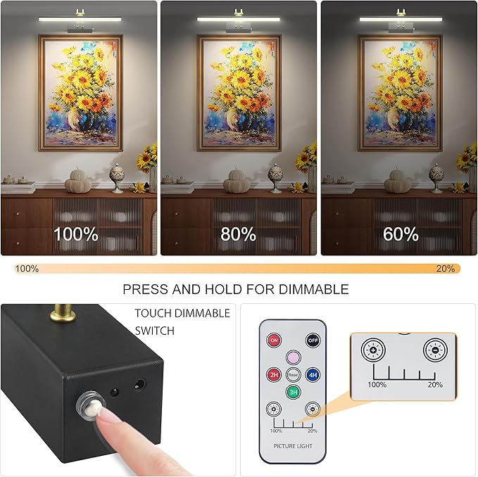 Picture Light, Picture Lights for Wall Cordless, Battery Wall Lights for - Image 4