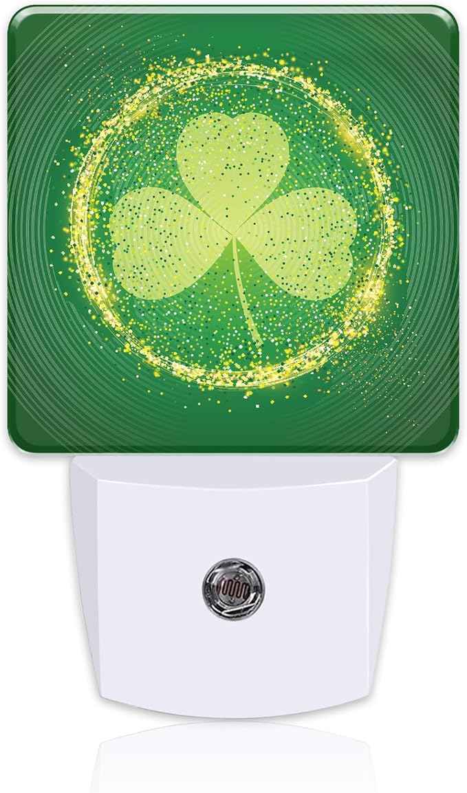 St Patrick's Day Shamrock Night Light Plug into Wall, 0.5w Energy Saving Sleep by sndheke