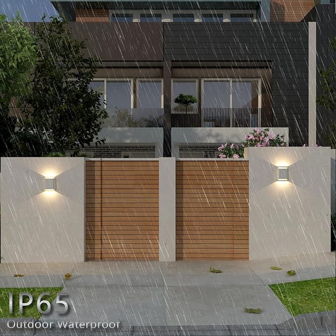 LED Wall Lights Outdoor Wall Sconces Dimmable 15.5W, IP65 Waterproof Porch - Image 4