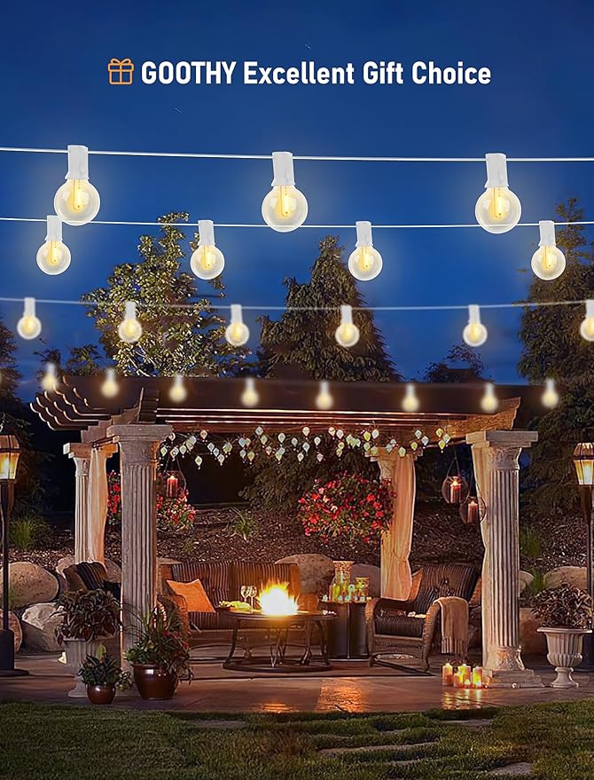 25Ft LED Outdoor String Lights, G40 Globe Patio String Lights Waterproof - Image 6