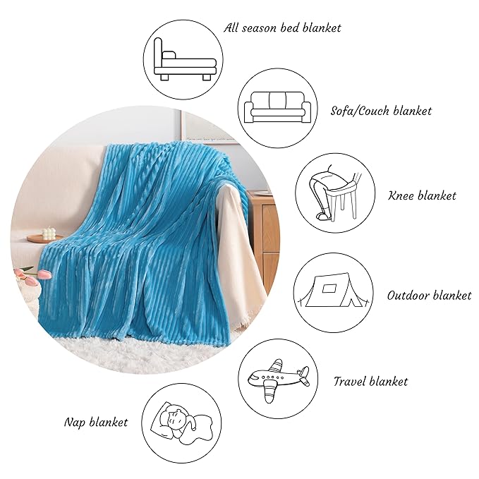 NTBAY Plush Flannel Twin Bed Blanket, 60X80 Inches Soft and Warm Lightweight - Image 4