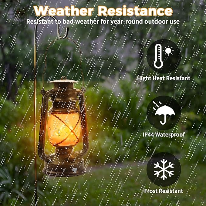 2 Pack Bronze Vintage 4 Modes Light LED Lanterns，Rechargeable Dancing Flame - Image 8