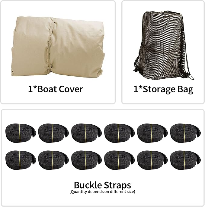 iCOVER Trailerable Boat Cover- 17'-19' 800D Water Proof Heavy Duty, Fits V-Hull - Image 6