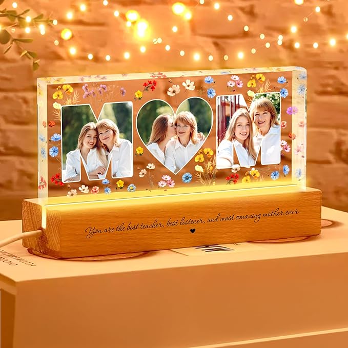 Personalized Mom Photo Collage LED Night Light - Image 2