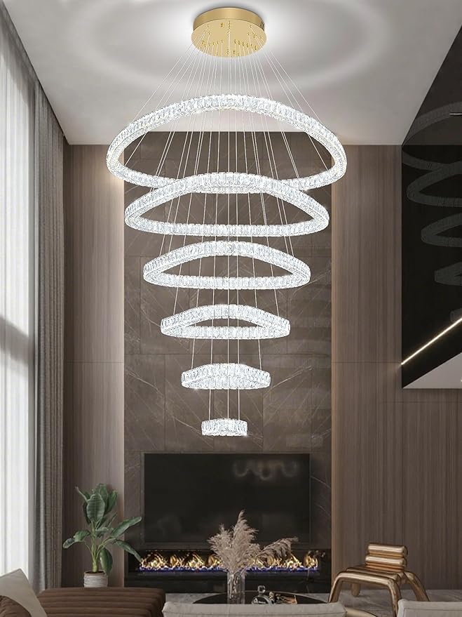 Flashing God Modern 6 Ring Crystal Chandeliers - Image 4