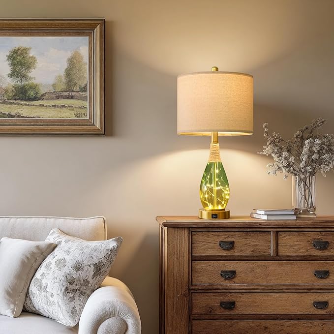 OYEARS 23" Table Lamps Set of 2, Farmhouse Lamps - Image 7