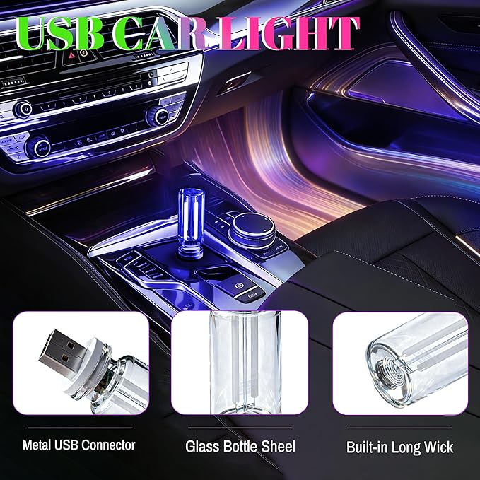 4 PCS Car USB Light Blub, Plug-in LED Ambient Lighting - Image 4