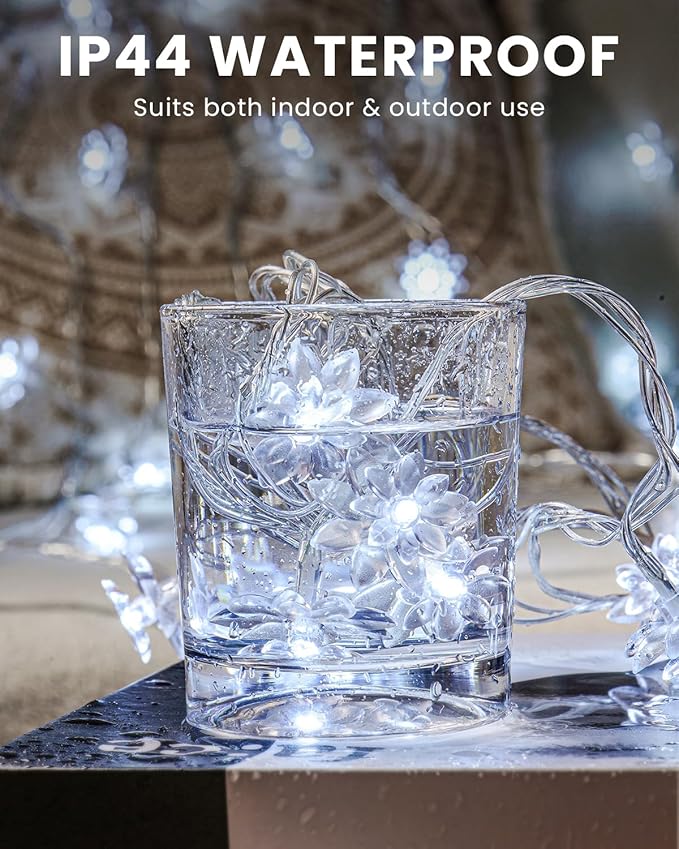 Flower String Lights 59 Ft 100 LED Fairy Lights Plug in - Image 4