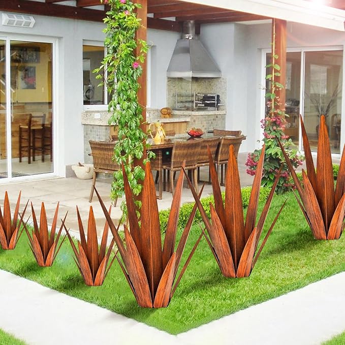 Metal Agave Plants, Tequila Rustic Sculpture, Metal Yard Art, Outdoor Lawn - Image 3
