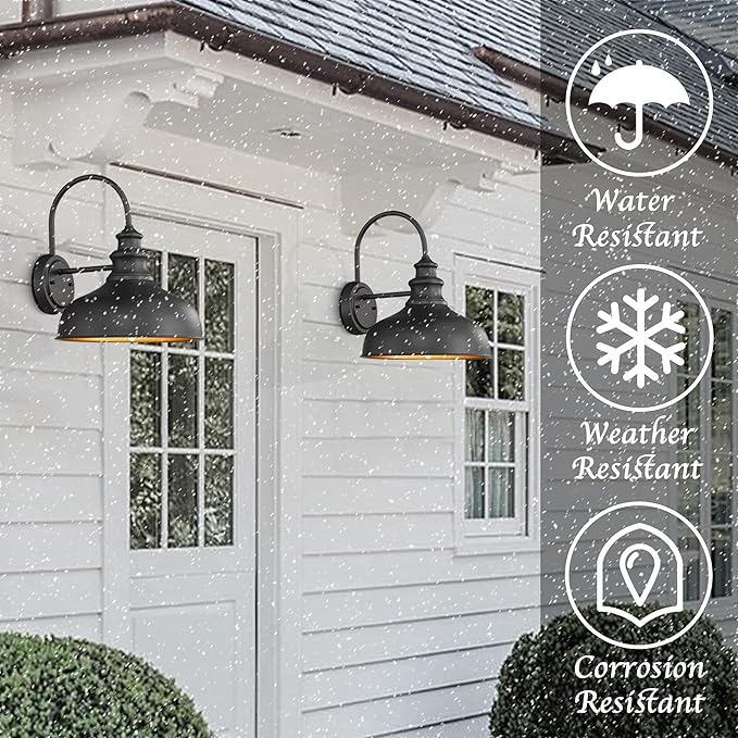 Bestshared Outdoor Barn Lights, 3 Pack Farmhouse E26 Socket outdoor Lantern Lamp - Image 2