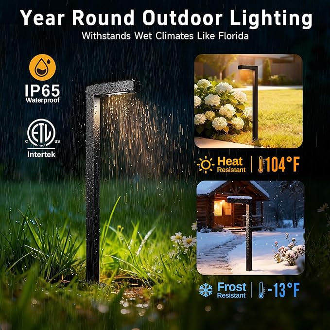 Gardenreet Brass Black Low Voltage Pathway Lights, Waterproof Outdoor Landscape - Image 4