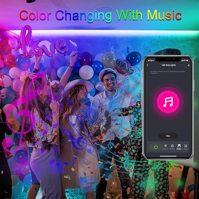 VOLIVO 65.6 FT WiFi LED Strip Lights, LED Light Strip Compatible - Image 5