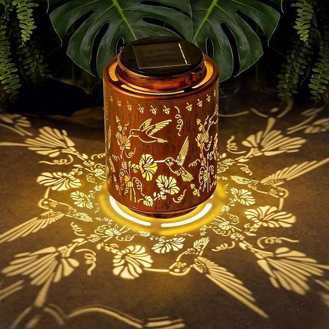 Decorative Hummingbird Solar Lantern, Birthday Gifts by Adebime