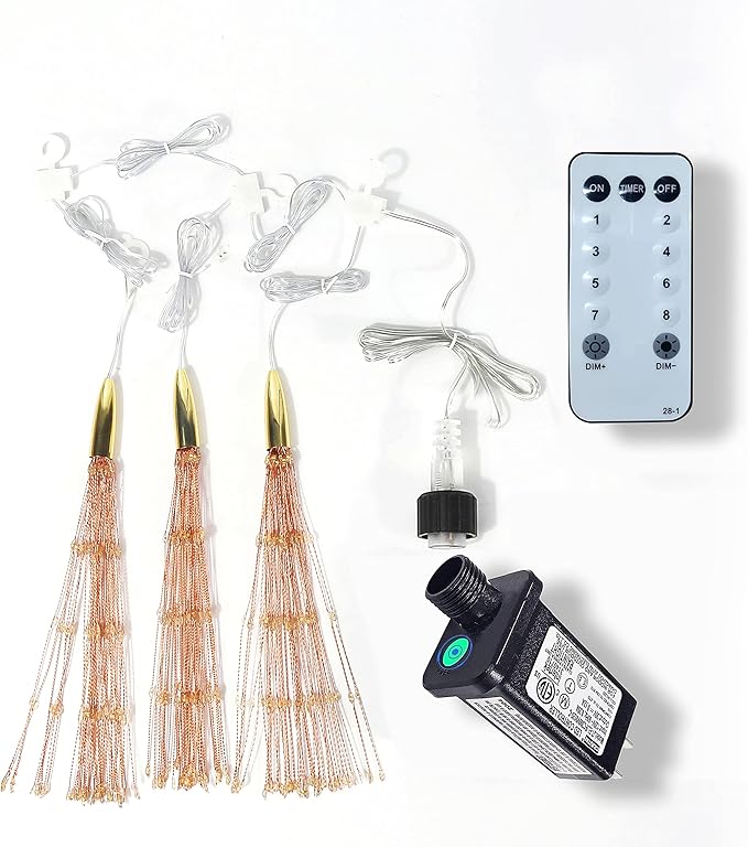 3 Pack 600 LED Plug-in Starburst Lights, Firework Light 8 Modes Dimmable Remote - Image 7