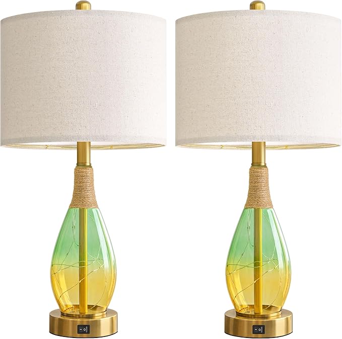 OYEARS 23" Table Lamps Set of 2, Farmhouse Lamps - Image 8