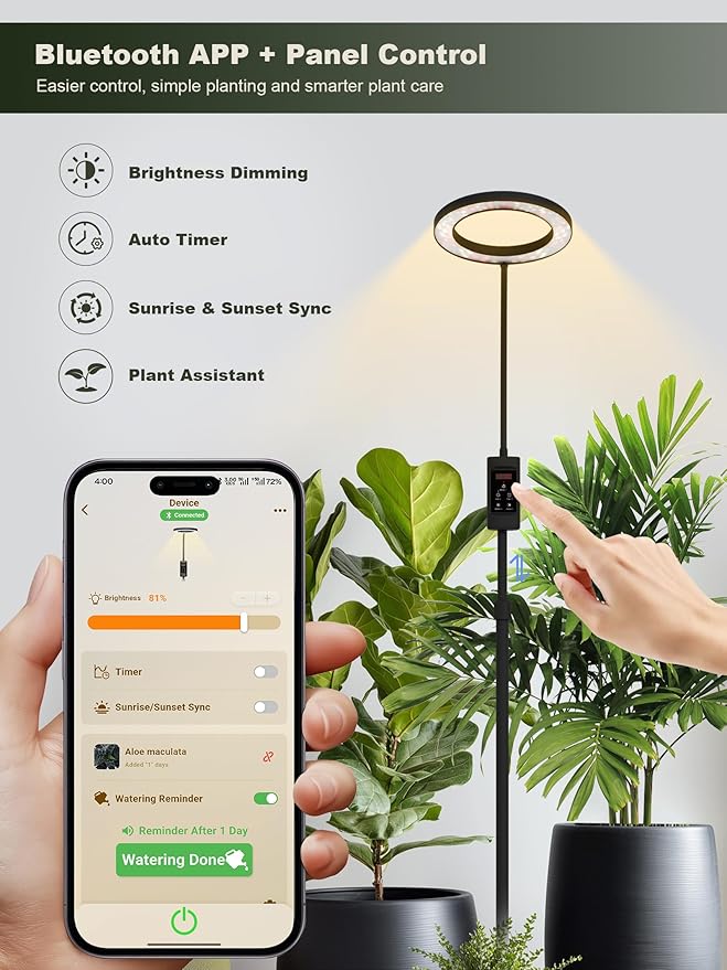 GLOWRIUM Smart Grow Lights for Indoor Plants, 24W Full Spectrum Plant Lights - Image 2