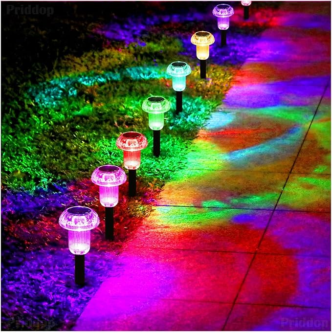 Solar Lights Outdoor Pathway Waterproof 8 Pack Color Changing LED Acrylic - Image 8
