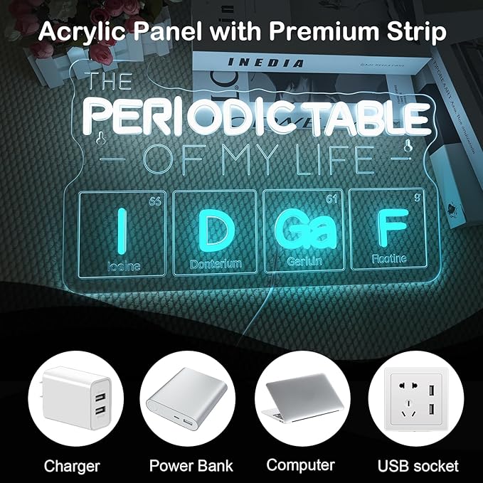 The Periodic Table of My Life Neon Sign, Dimmable Science-Themed Neon Light - Image 9