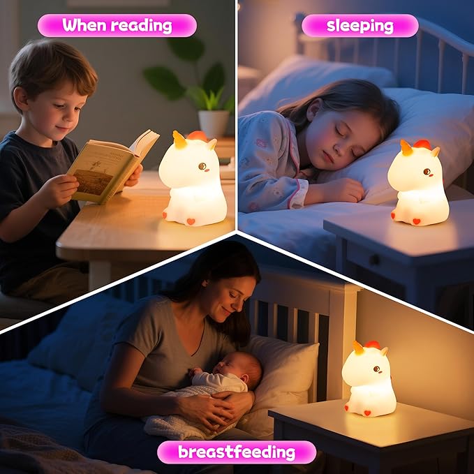 Night Light for Kids, Rechargeable Dimmable Silicone LED Nightlight - Image 6