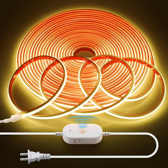 AC 110V Motion Sensor COB LED Strip Light Outdoor Waterproof 40FT/12M Plug In by Samsion