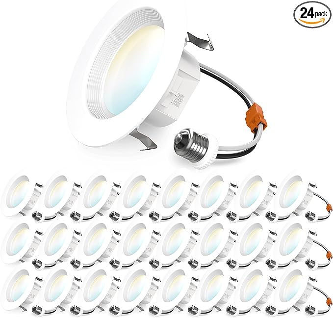 Sunco 24 Pack 4 Inch LED Recessed Lights, Retrofit Can Lighting, 660 LM by SuncoLighting