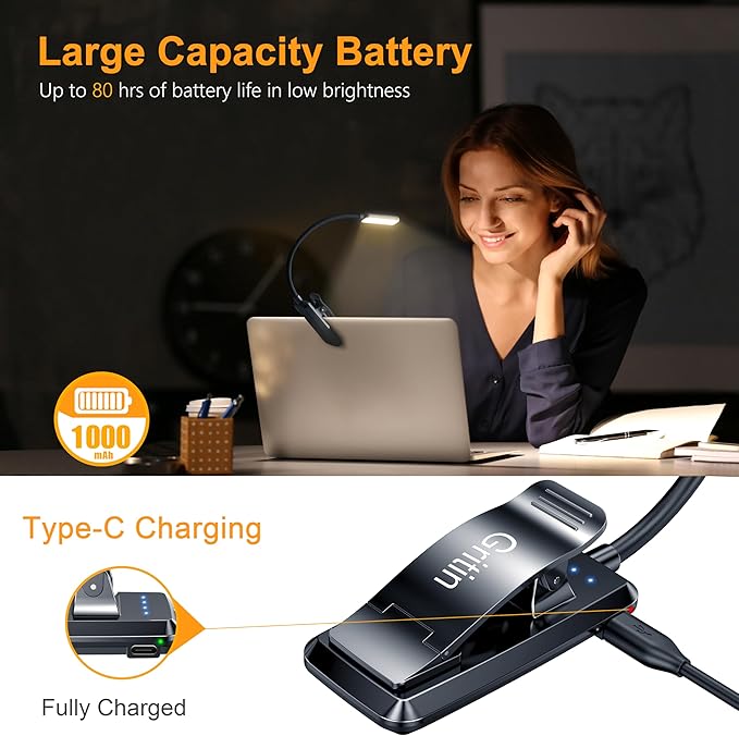 Gritin 9 LED Rechargeable Book Light - Image 4