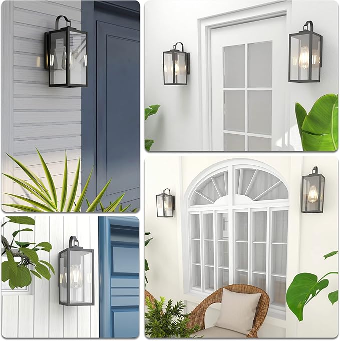 Pia Ricco Outdoor Wall Lights, Matte Black Exterior Light Fixtures - Image 6