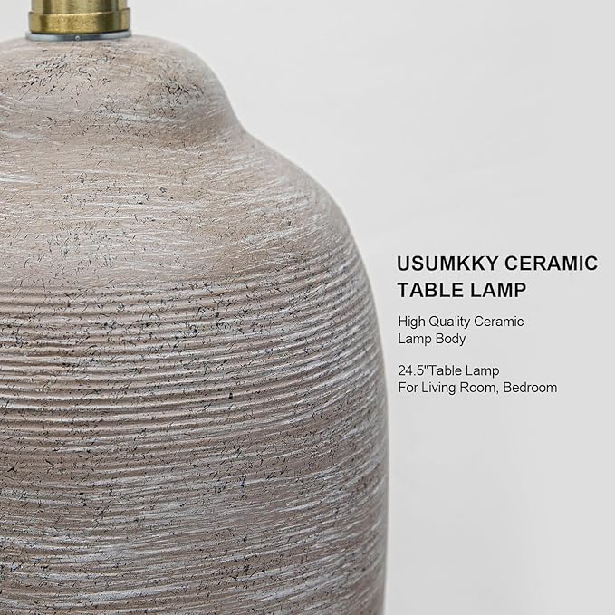 24.5" Handcrafted Ceramic Table Lamp - Image 2